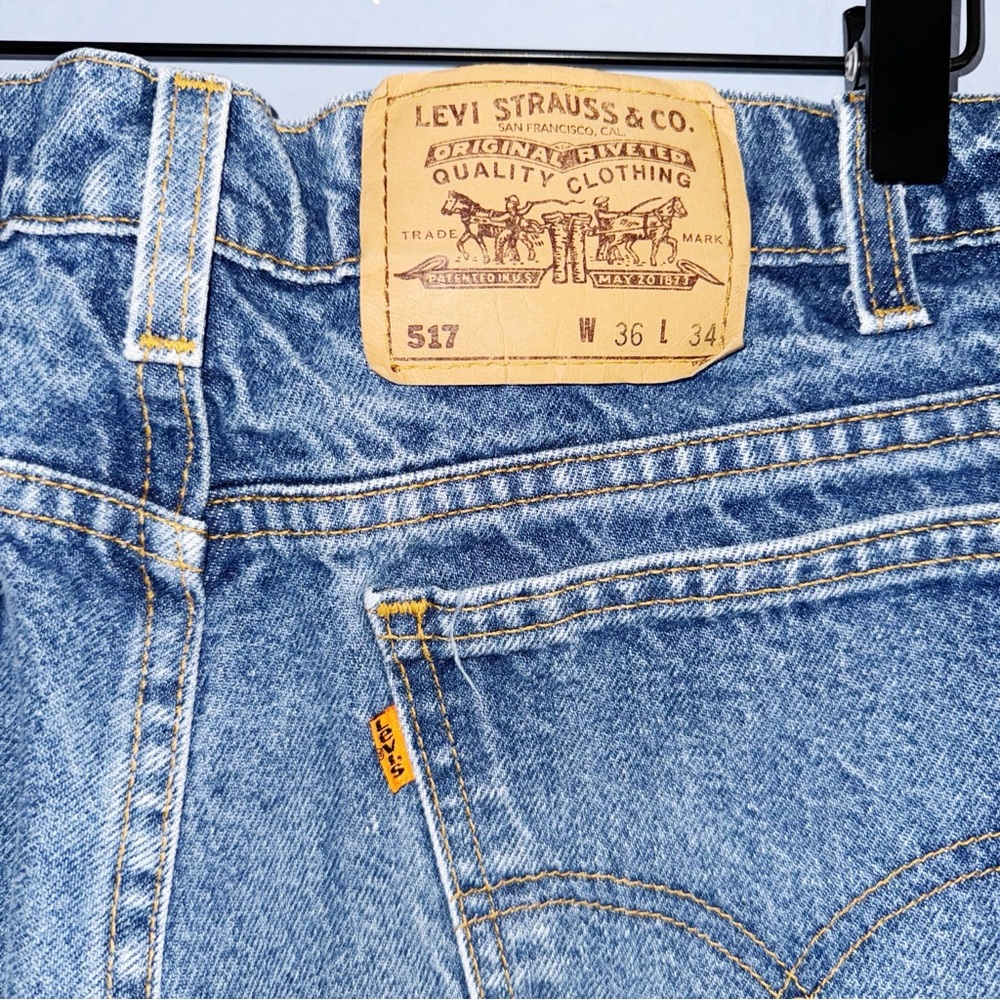 Levi’s 517 Men’s Orange Tab Bootcut Jeans Size 36/34” - Picture 8 of 9